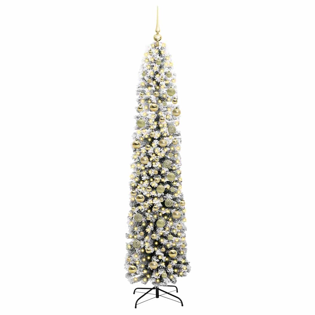 Albero di Natale artificiale Verde e Bianco 210 cm
