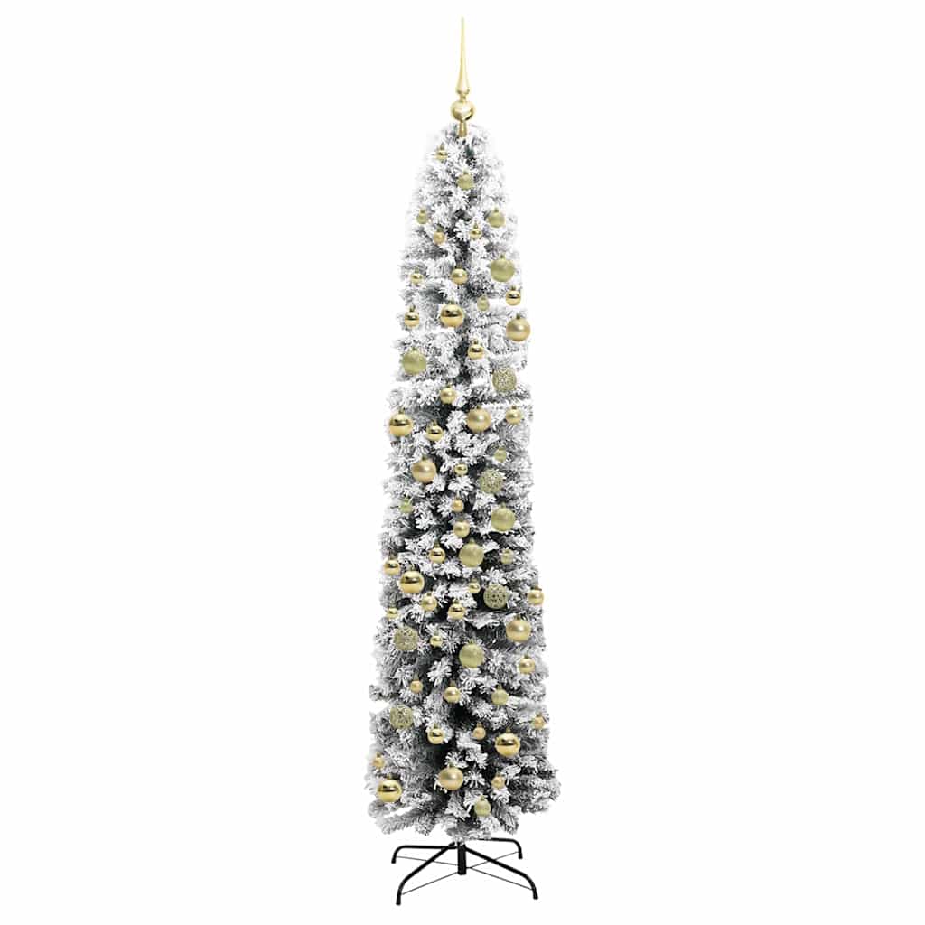 Albero di Natale artificiale Verde e Bianco 210 cm