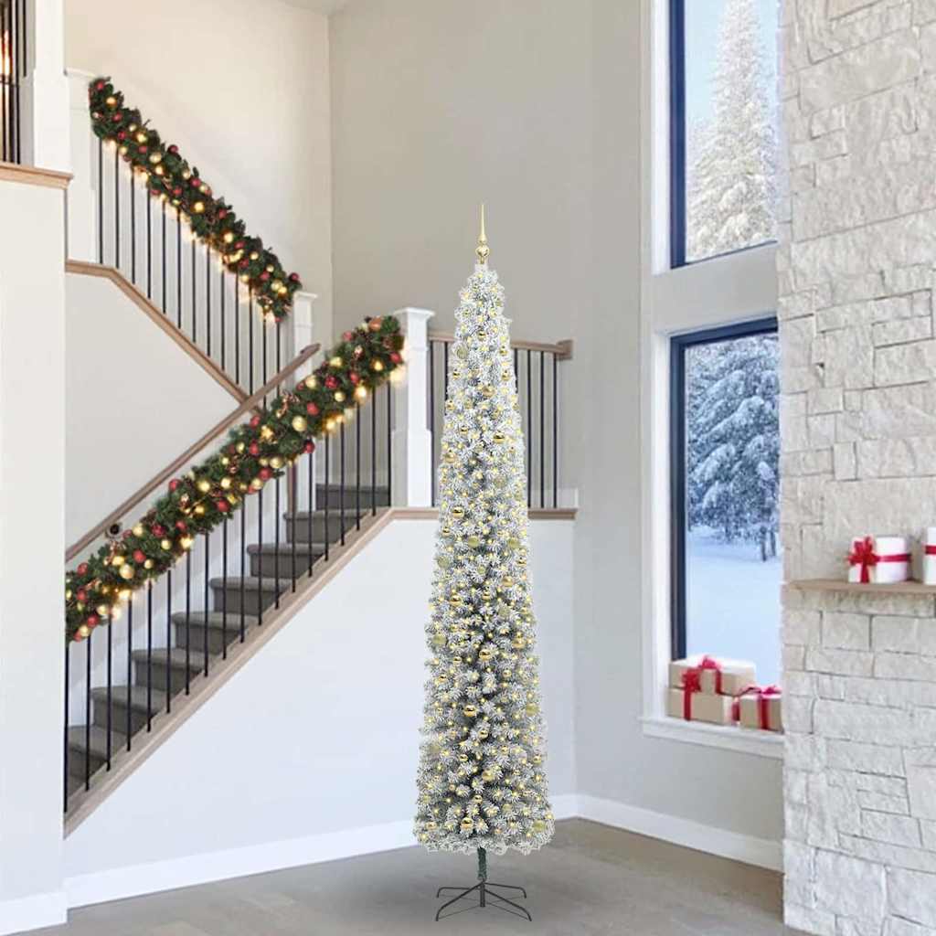 Albero di Natale artificiale Verde e Bianco 300 cm