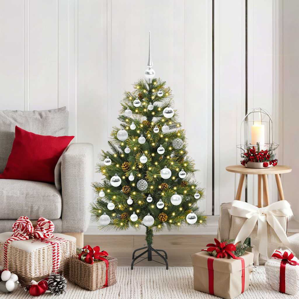 Albero di Natale artificiale pieghevole con coni Verde 150 cm