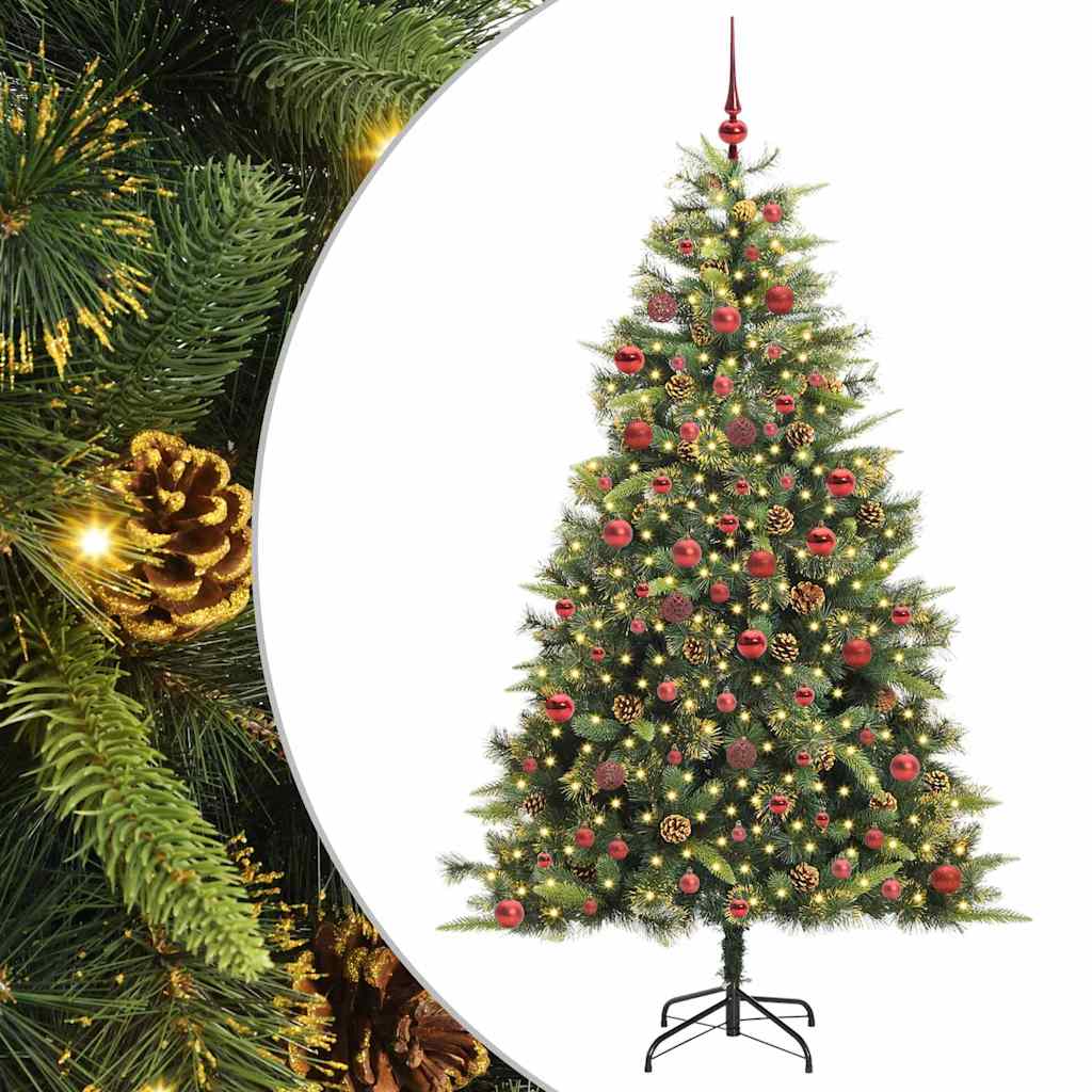 Albero di Natale artificiale pieghevole con coni Verde 180 cm