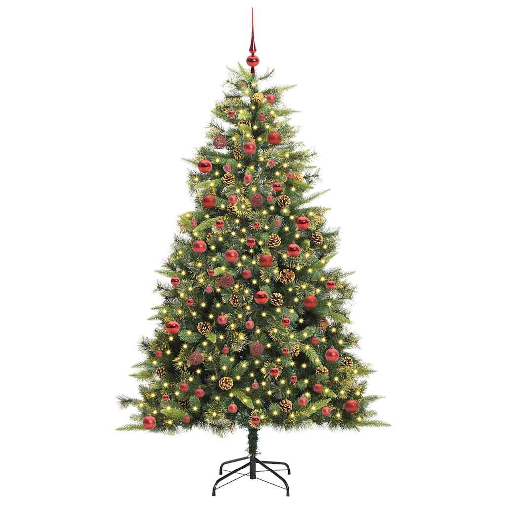 Albero di Natale artificiale pieghevole con coni Verde 180 cm