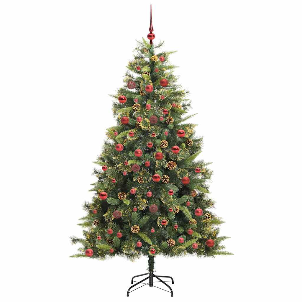 Albero di Natale artificiale pieghevole con coni Verde 180 cm