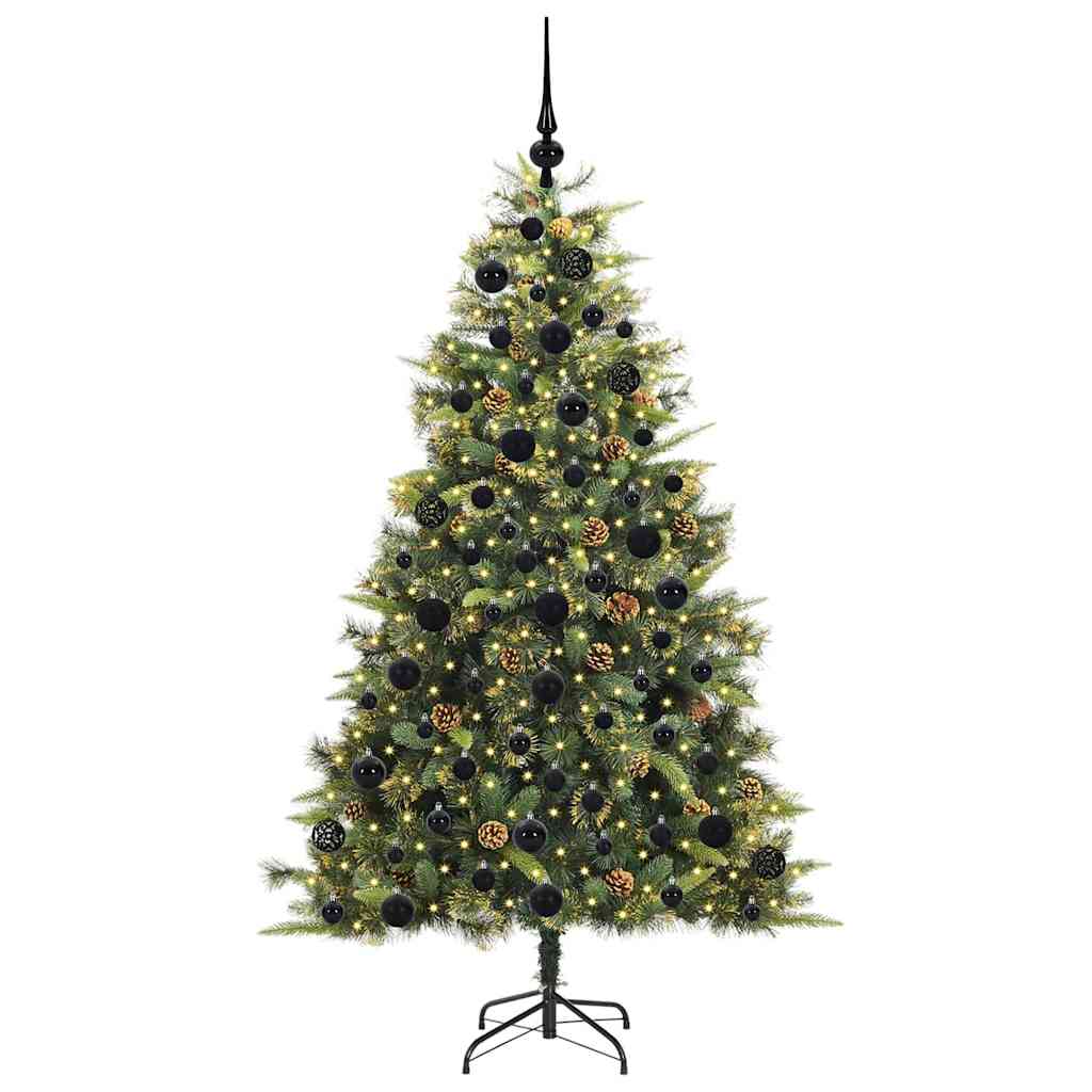 Albero di Natale artificiale pieghevole con coni Verde 180 cm
