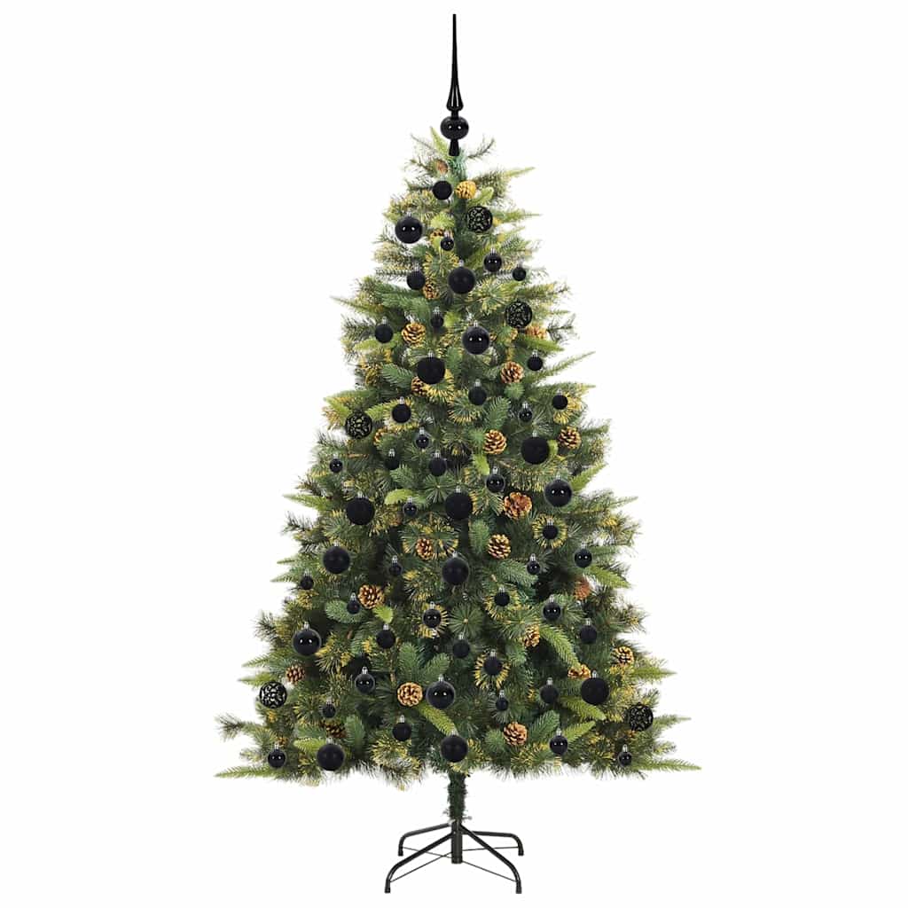 Albero di Natale artificiale pieghevole con coni Verde 180 cm