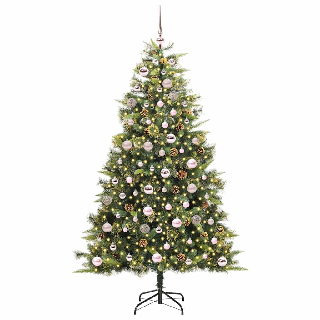 Albero di Natale artificiale pieghevole con coni Verde 180 cm