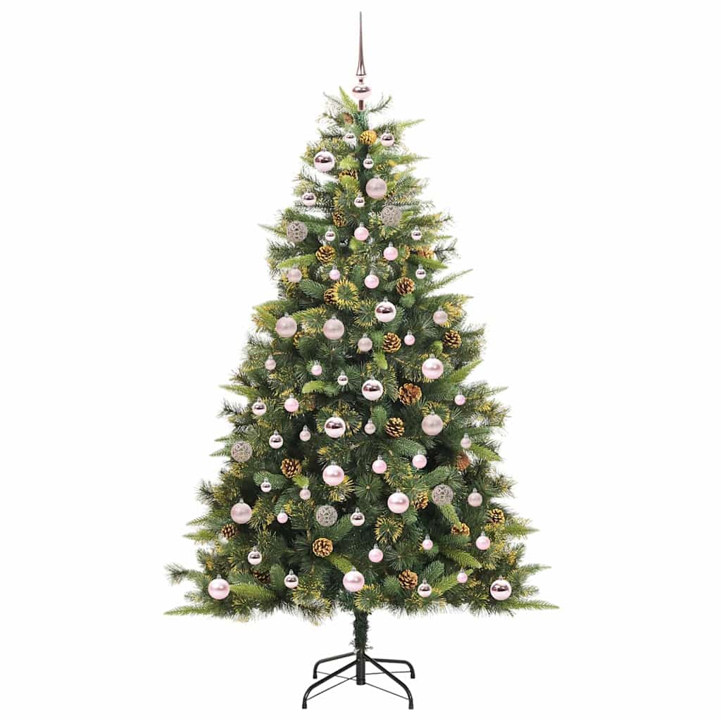 Albero di Natale artificiale pieghevole con coni Verde 180 cm