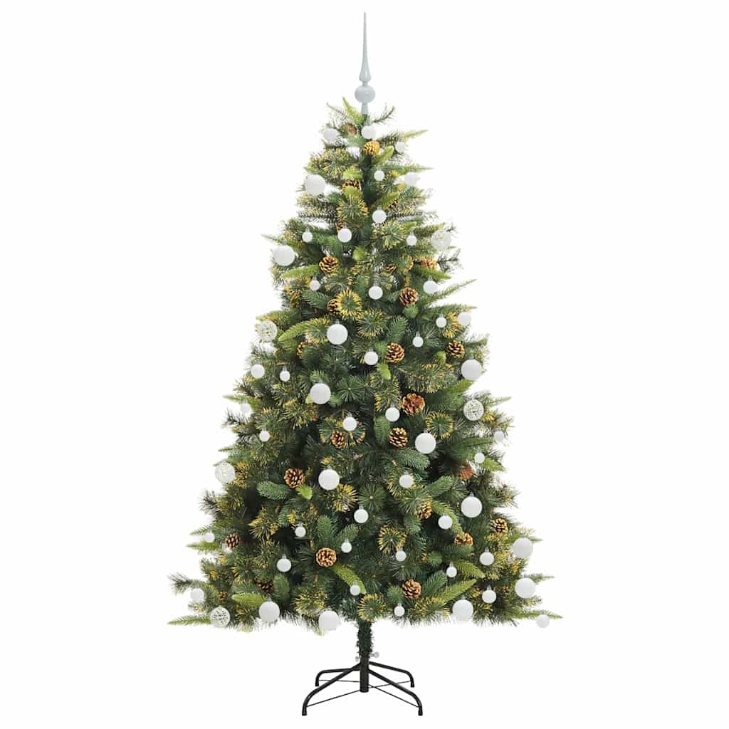 Albero di Natale artificiale pieghevole con coni Verde 180 cm