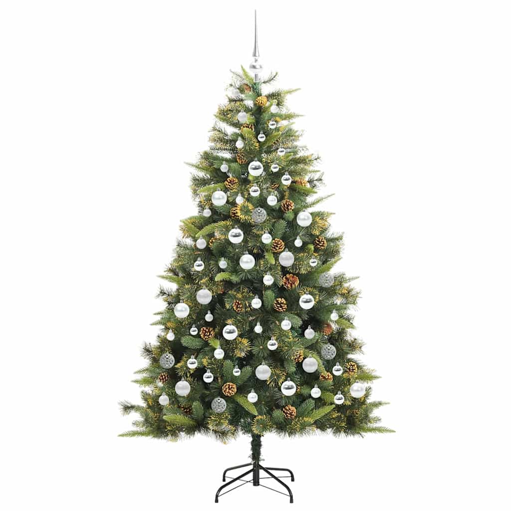 Albero di Natale artificiale pieghevole con coni Verde 180 cm