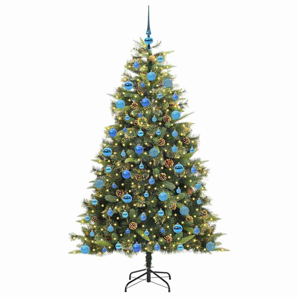 Albero di Natale artificiale pieghevole con coni Verde 180 cm