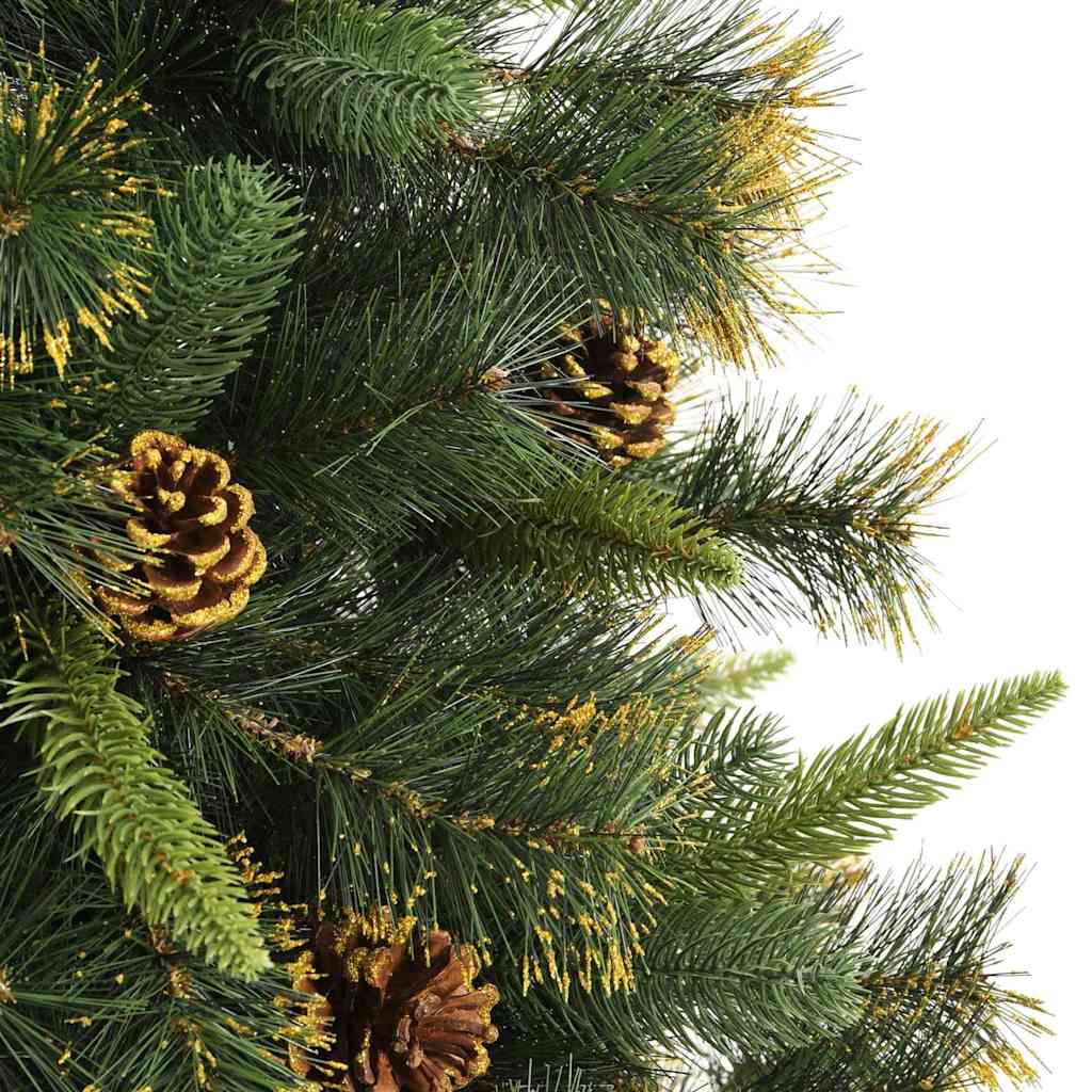 Albero di Natale artificiale pieghevole con coni Verde 210 cm