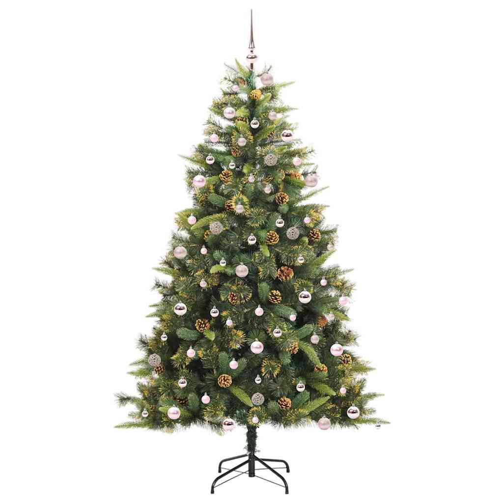 Albero di Natale artificiale pieghevole con coni 300 LED Verde