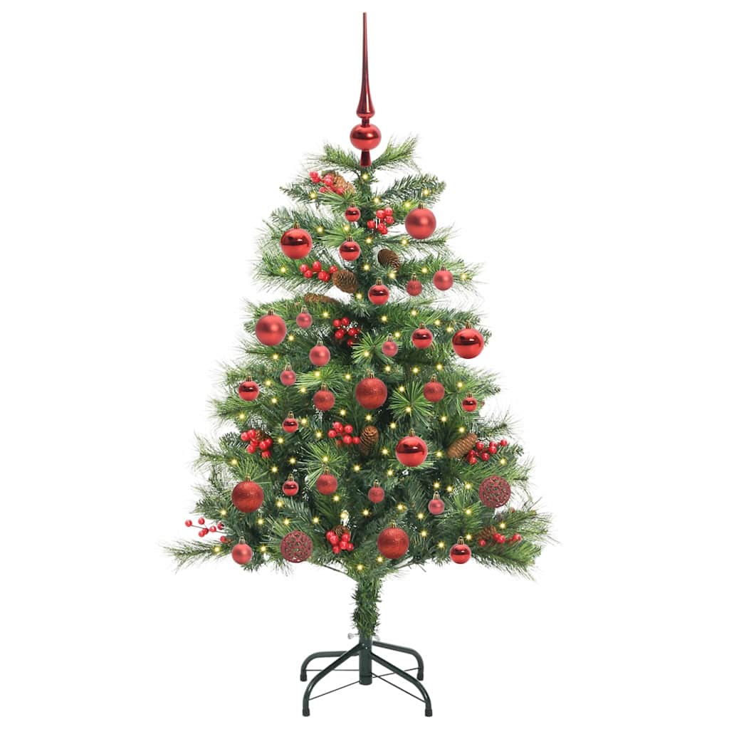 Albero di Natale artificiale 150 LED Bianco caldo PVC e Metallo