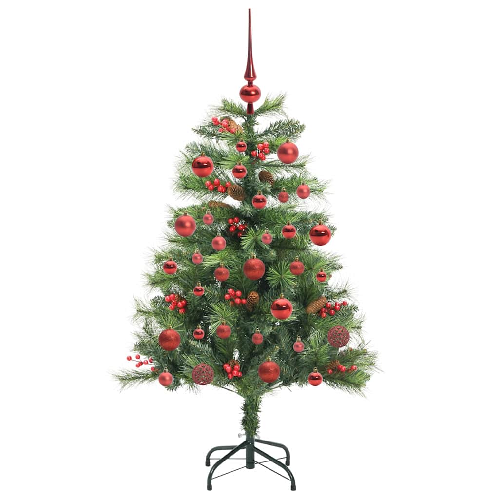 Albero di Natale artificiale 150 LED Bianco caldo PVC e Metallo