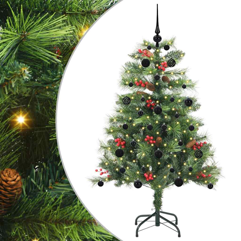 Albero di Natale artificiale 150 LED Bianco caldo PVC e Metallo
