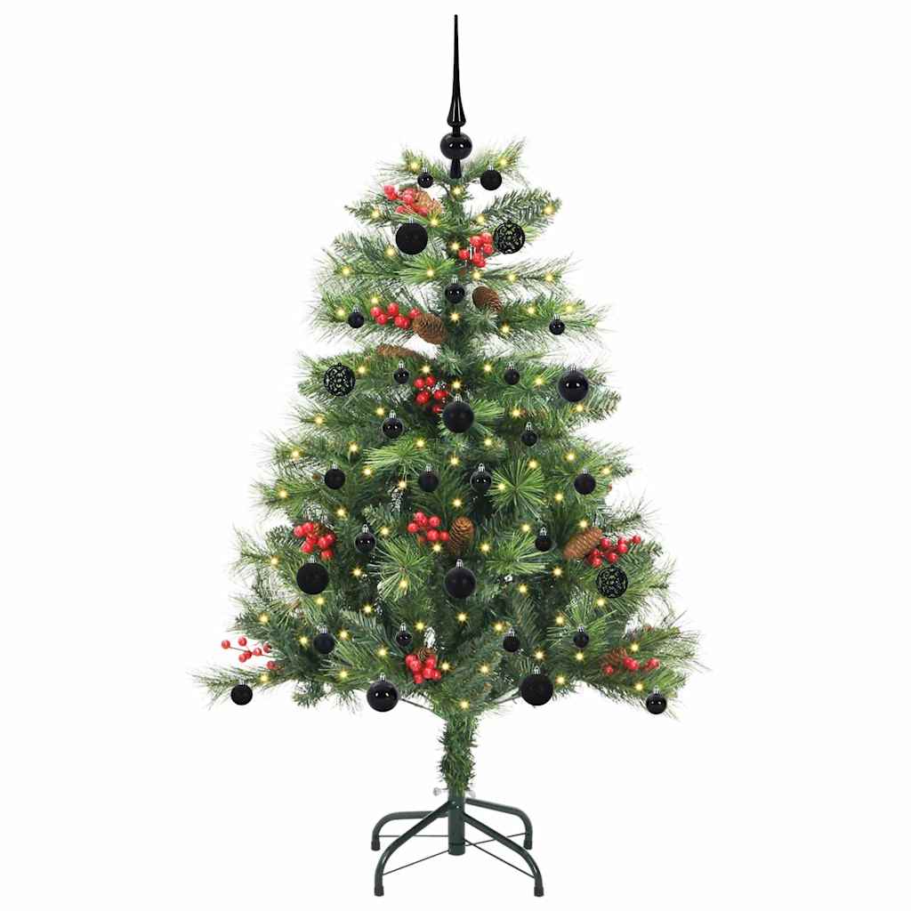 Albero di Natale artificiale 150 LED Bianco caldo PVC e Metallo