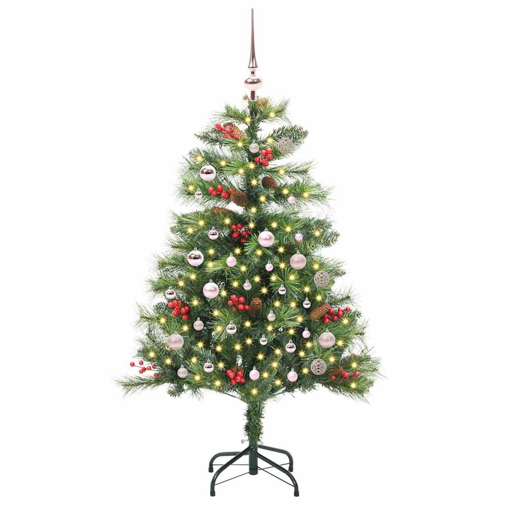 Albero di Natale artificiale 150 LED Bianco caldo PVC e Metallo