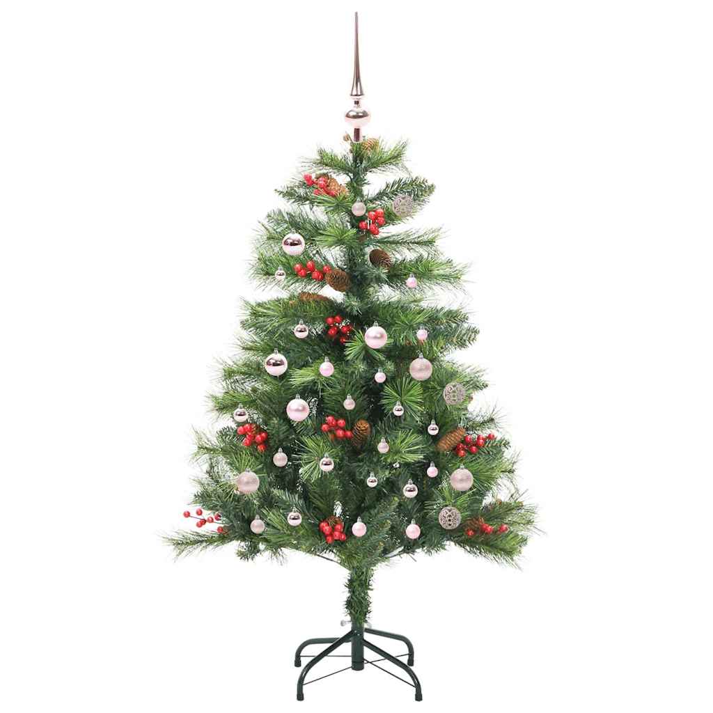 Albero di Natale artificiale 150 LED Bianco caldo PVC e Metallo