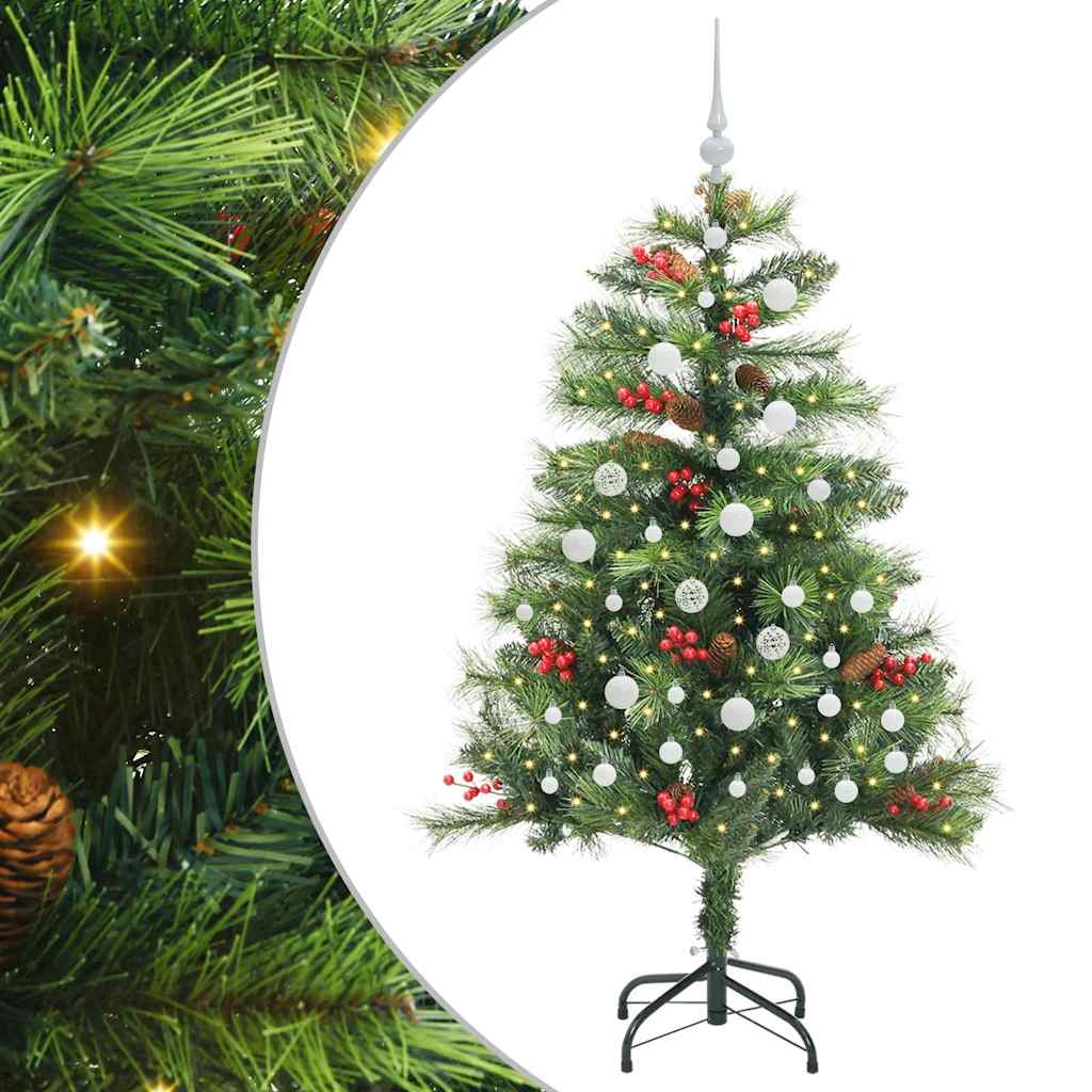 Albero di Natale artificiale 150 LED Bianco caldo PVC e Metallo