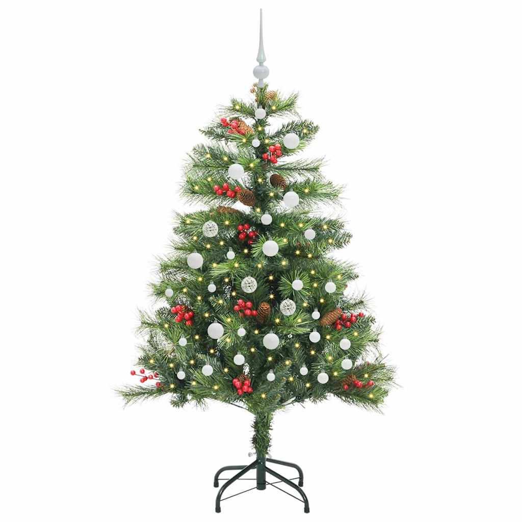 Albero di Natale artificiale 150 LED Bianco caldo PVC e Metallo