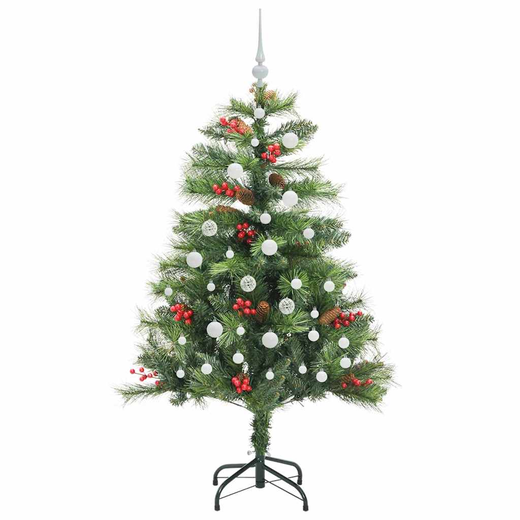Albero di Natale artificiale 150 LED Bianco caldo PVC e Metallo