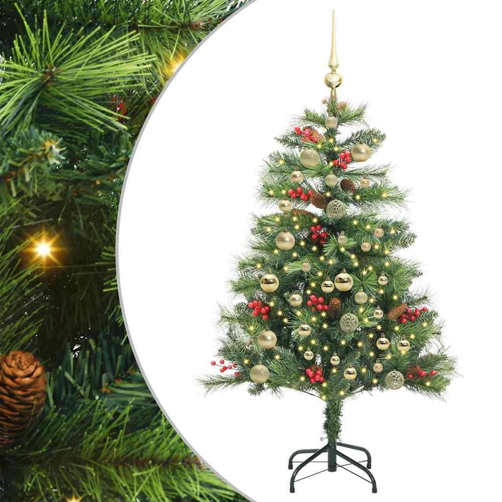Albero di Natale artificiale 150 LED Bianco caldo PVC e Metallo
