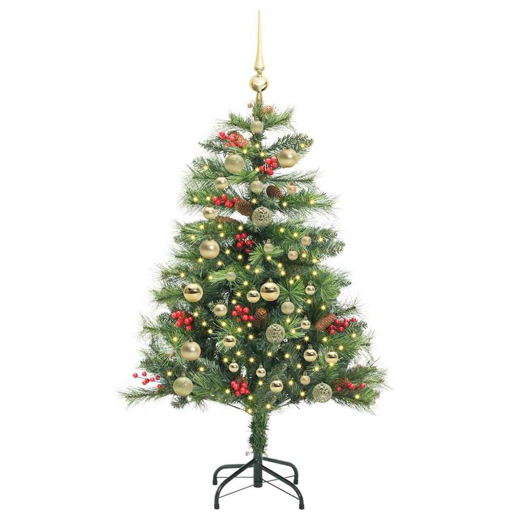 Albero di Natale artificiale 150 LED Bianco caldo PVC e Metallo
