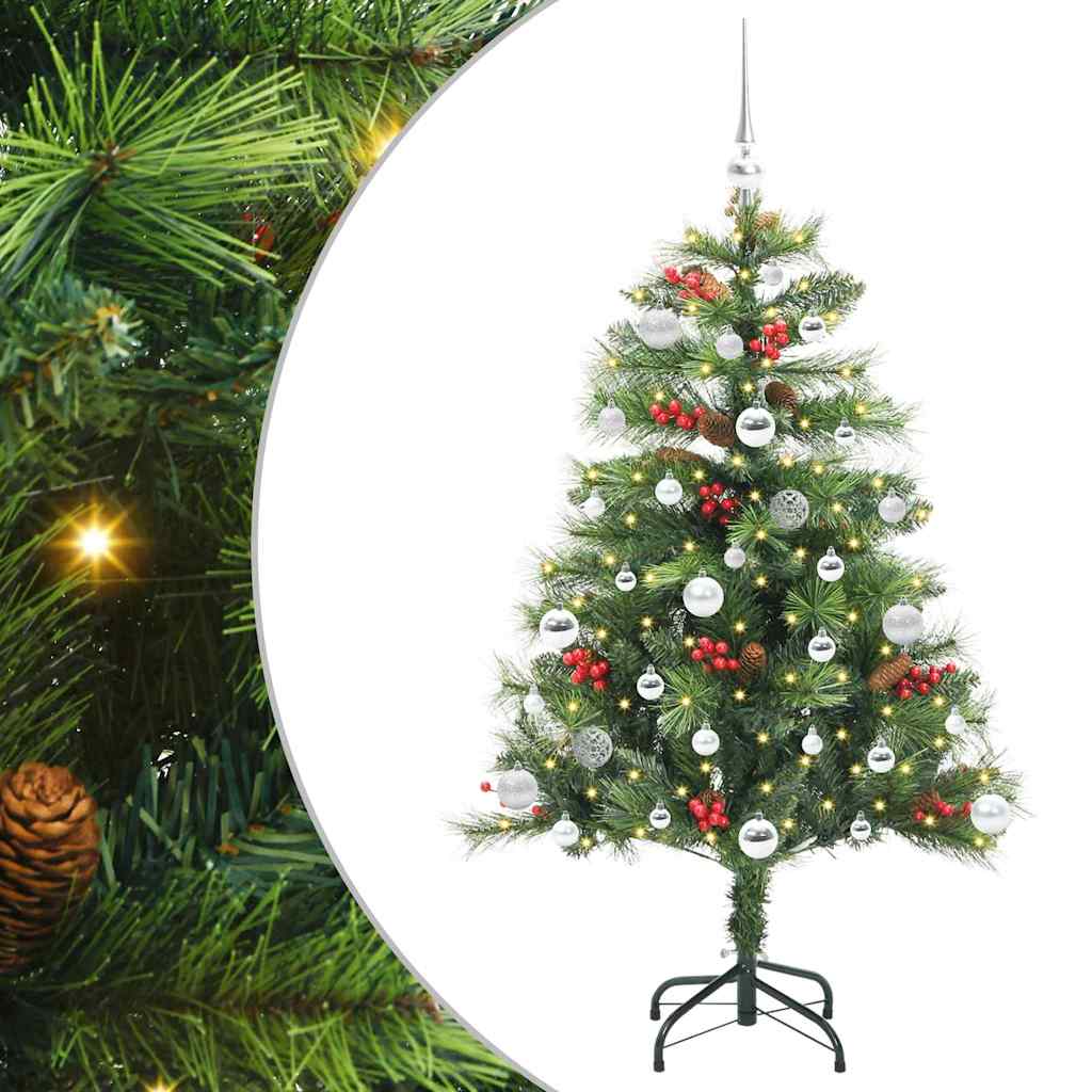 Albero di Natale artificiale 150 LED Bianco caldo PVC e Metallo