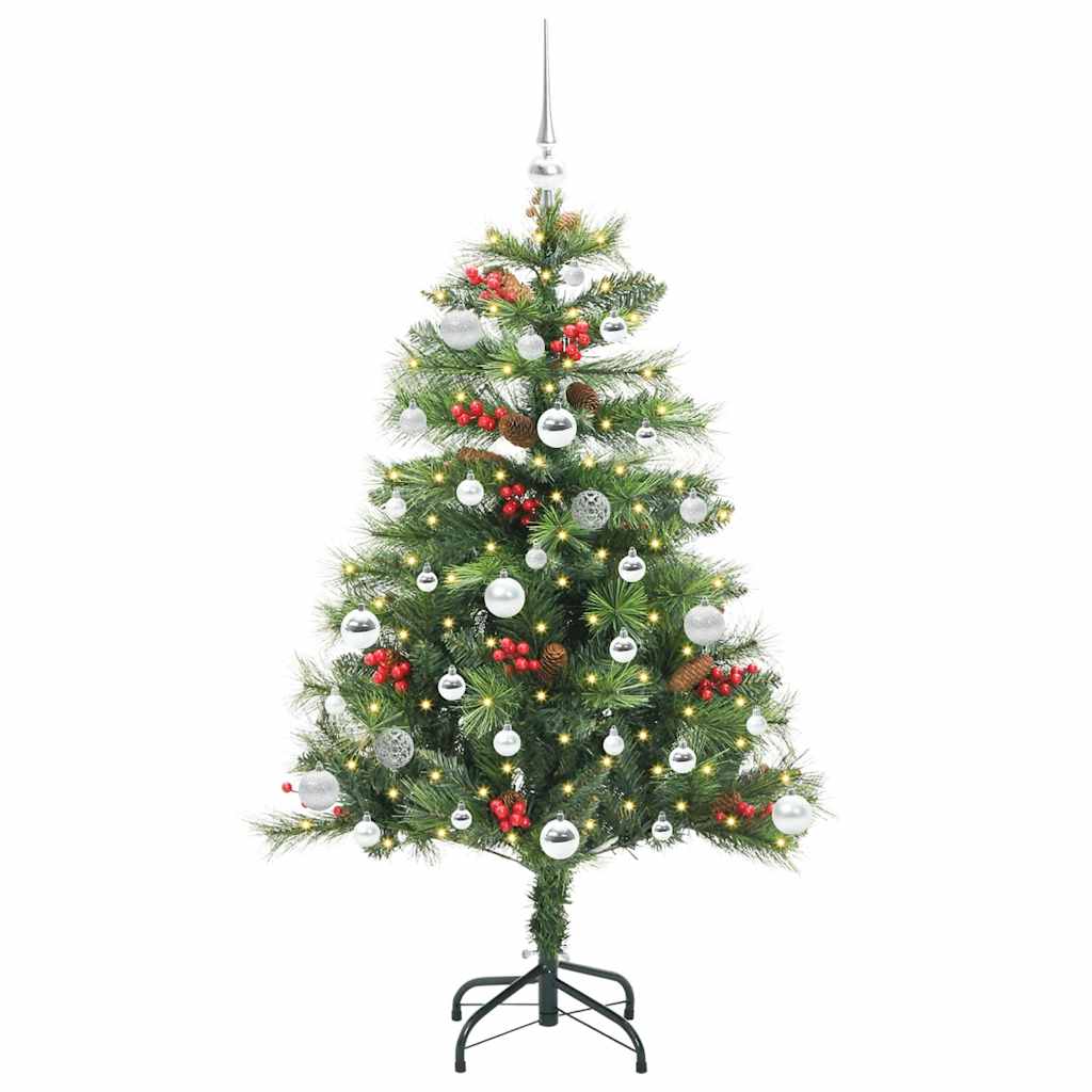 Albero di Natale artificiale 150 LED Bianco caldo PVC e Metallo