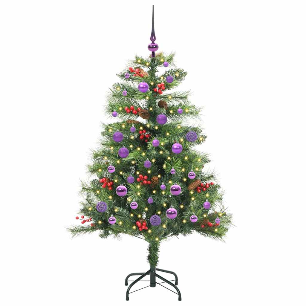 Albero di Natale artificiale 150 LED Bianco caldo PVC e Metallo