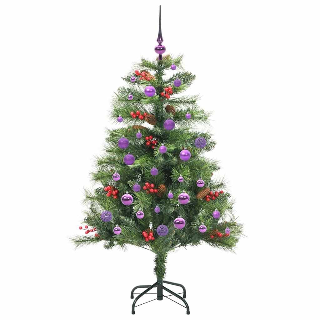 Albero di Natale artificiale 150 LED Bianco caldo PVC e Metallo