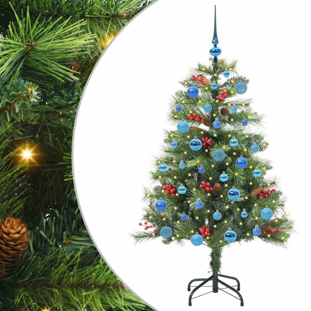 Albero di Natale artificiale 150 LED Bianco caldo PVC e Metallo