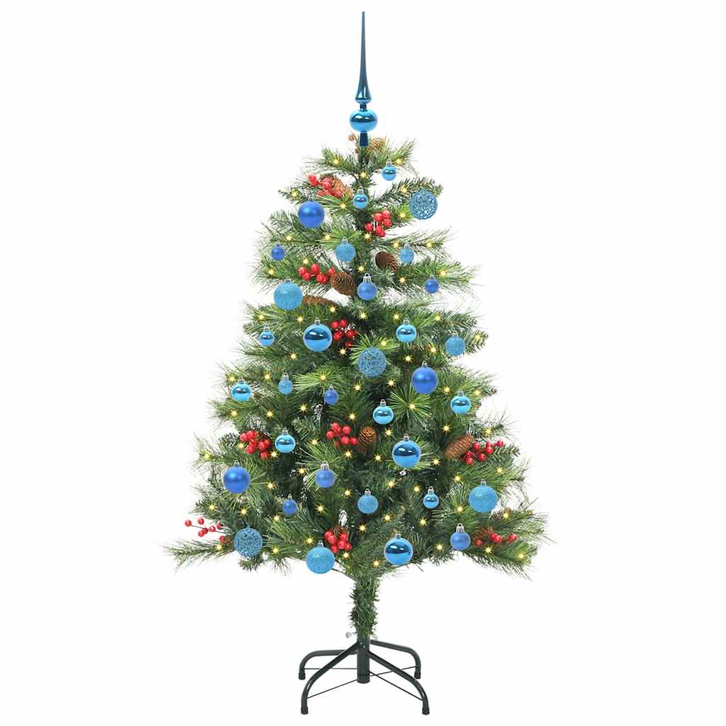 Albero di Natale artificiale 150 LED Bianco caldo PVC e Metallo