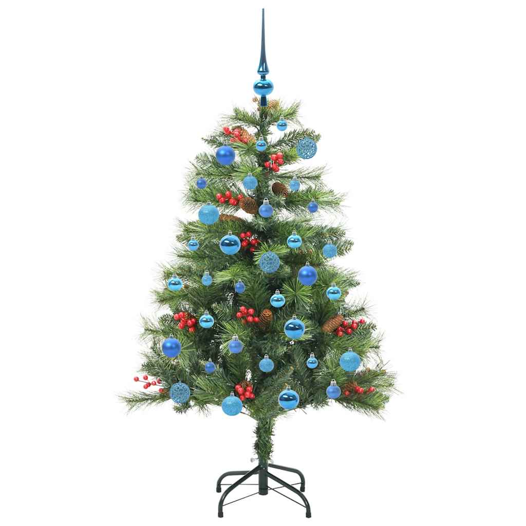Albero di Natale artificiale 150 LED Bianco caldo PVC e Metallo