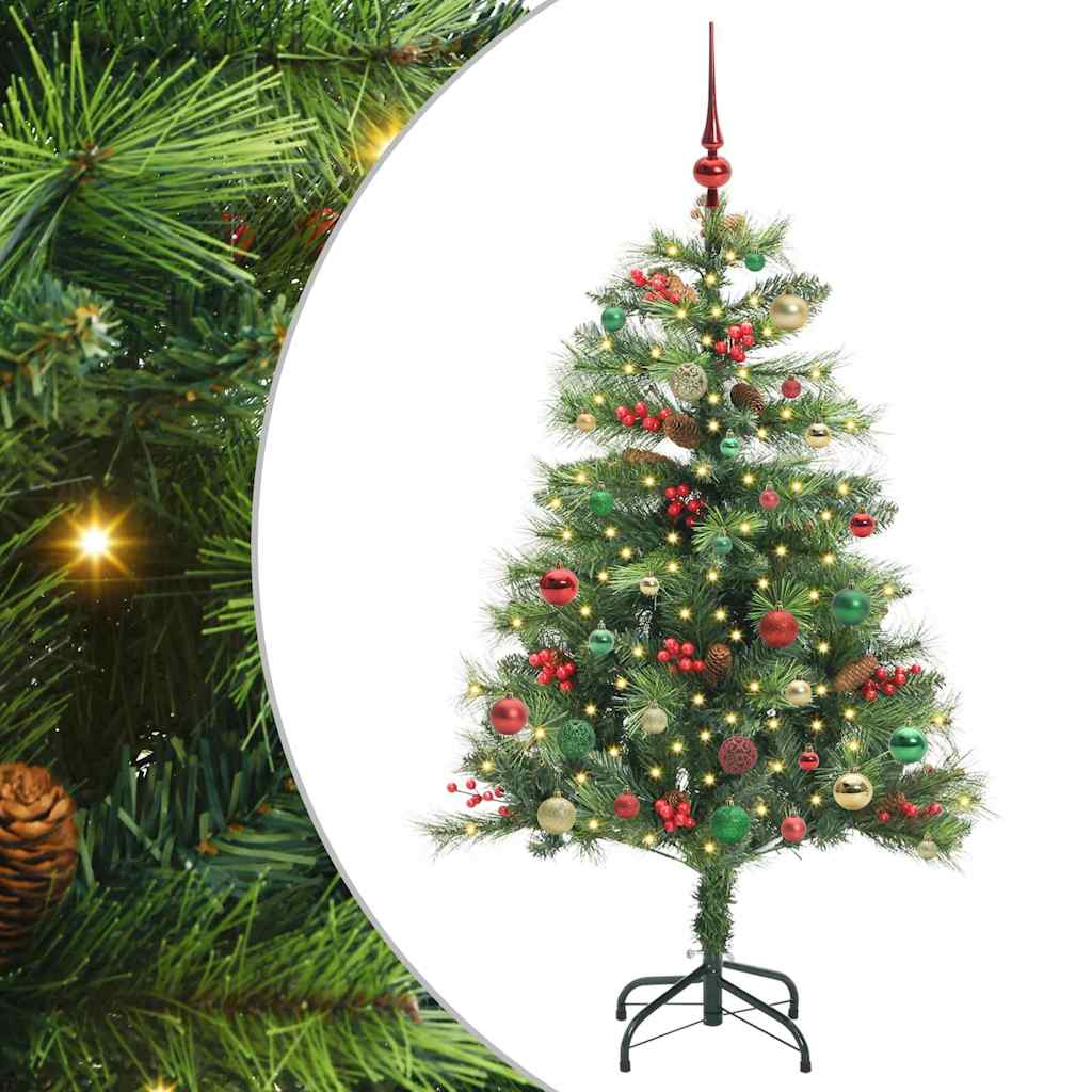 Albero di Natale artificiale 150 LED Bianco caldo PVC e Metallo