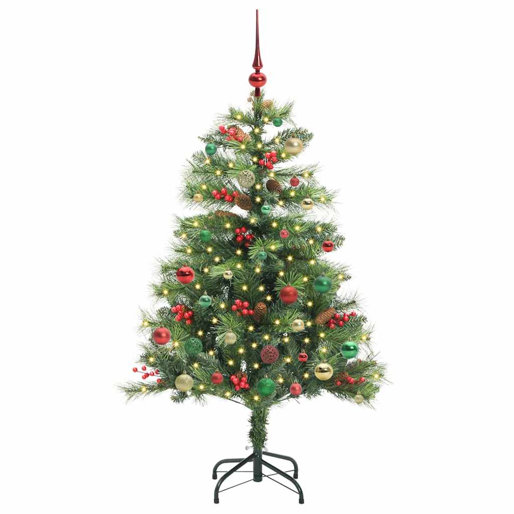 Albero di Natale artificiale 150 LED Bianco caldo PVC e Metallo