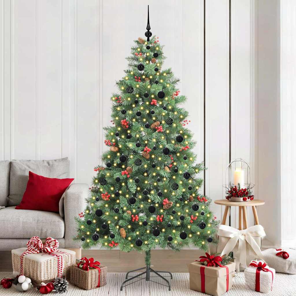 Albero di Natale artificiale 300 LED Bianco caldo PVC e Metallo