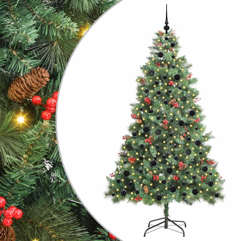 Albero di Natale artificiale 300 LED Bianco caldo PVC e Metallo