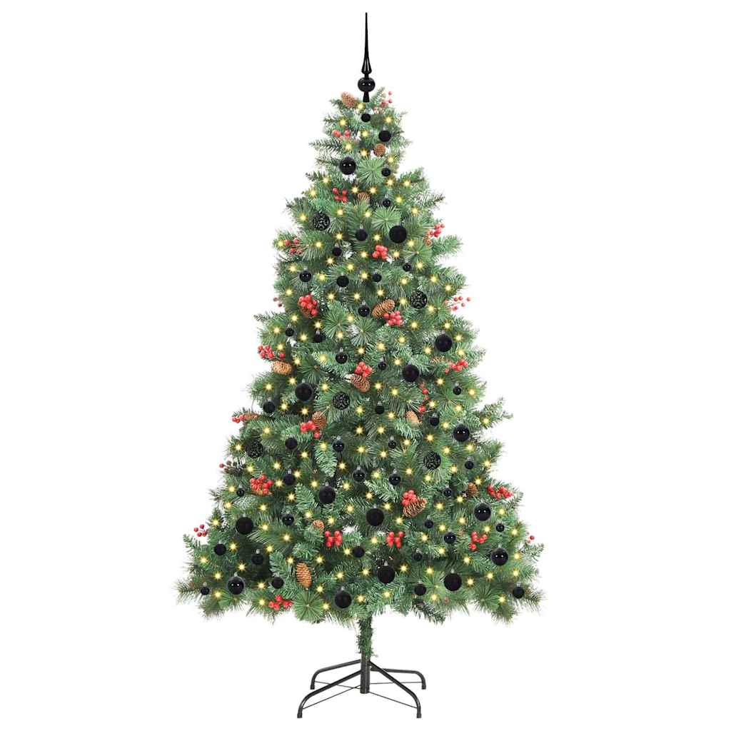 Albero di Natale artificiale 300 LED Bianco caldo PVC e Metallo