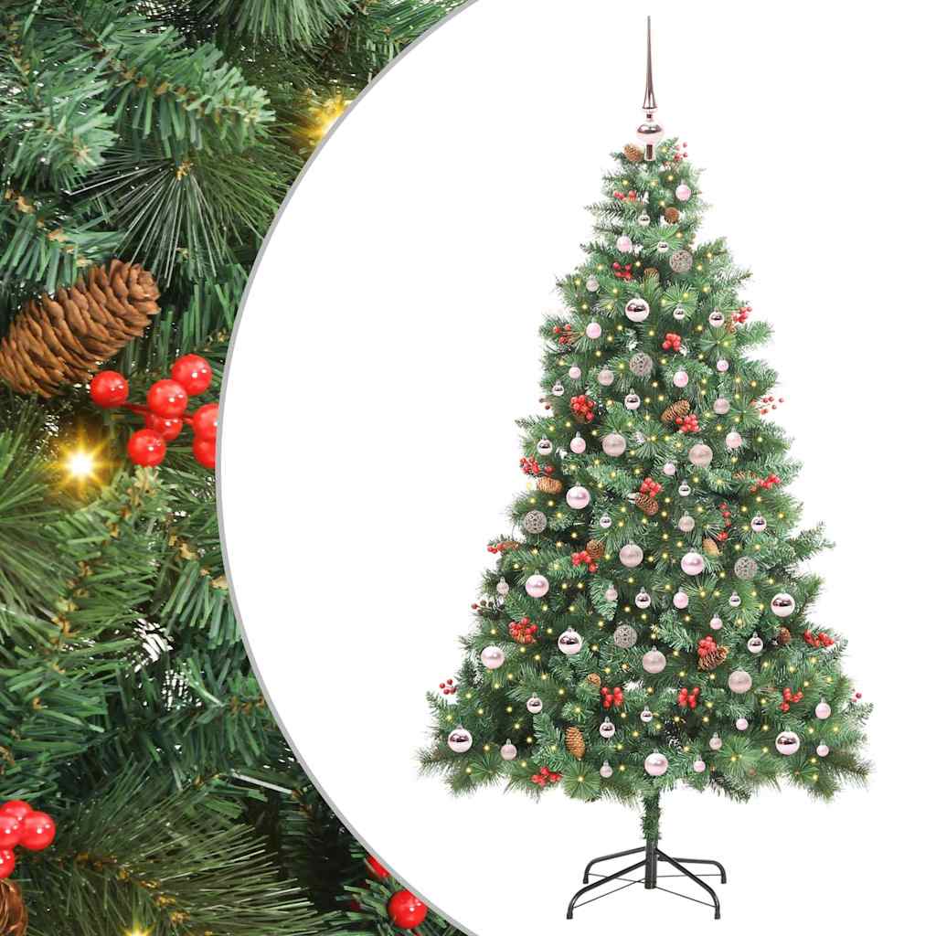 Albero di Natale artificiale 300 LED Bianco caldo PVC e Metallo
