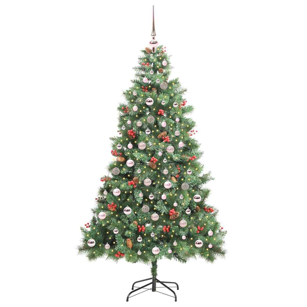 Albero di Natale artificiale 300 LED Bianco caldo PVC e Metallo