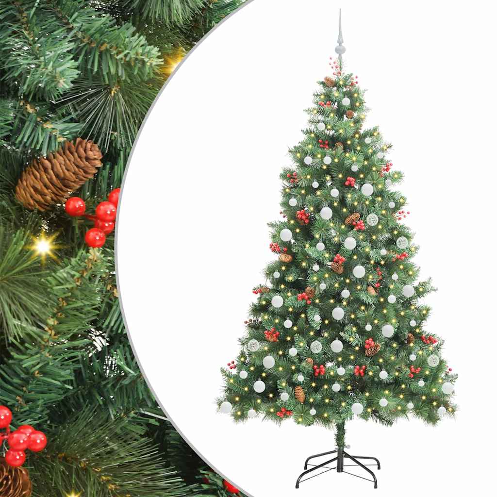 Albero di Natale artificiale 300 LED Bianco caldo PVC e Metallo