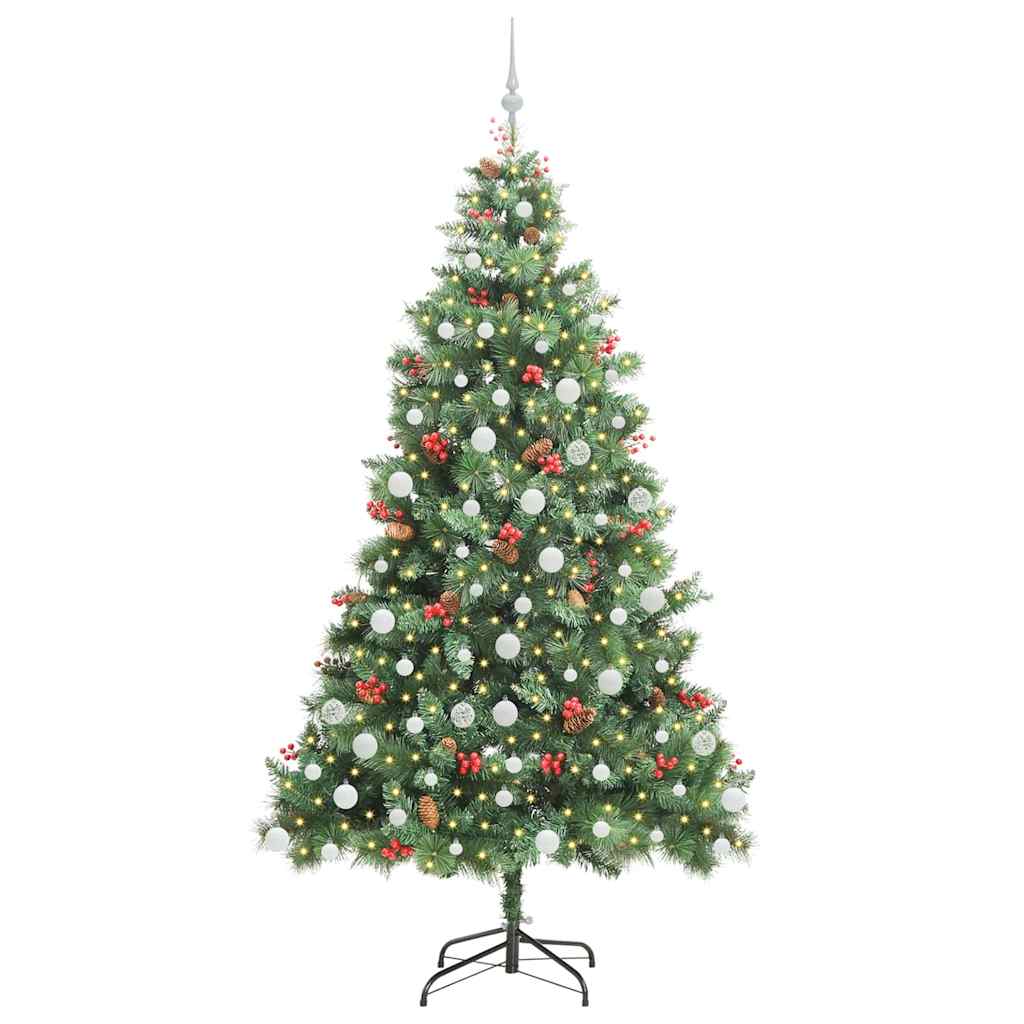 Albero di Natale artificiale 300 LED Bianco caldo PVC e Metallo