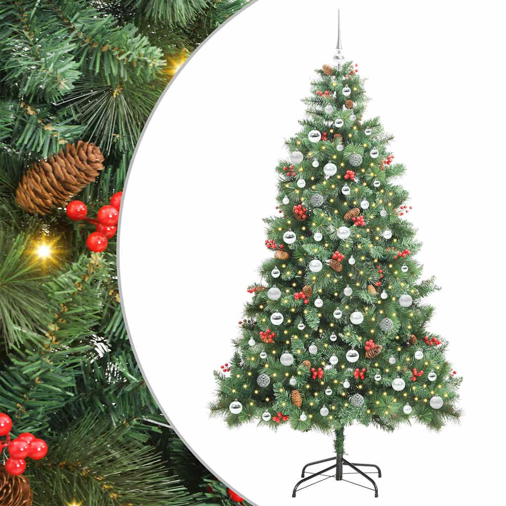 Albero di Natale artificiale 300 LED Bianco caldo PVC e Metallo