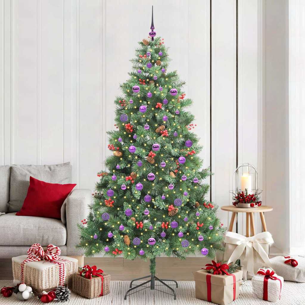 Albero di Natale artificiale 300 LED Bianco caldo PVC e Metallo