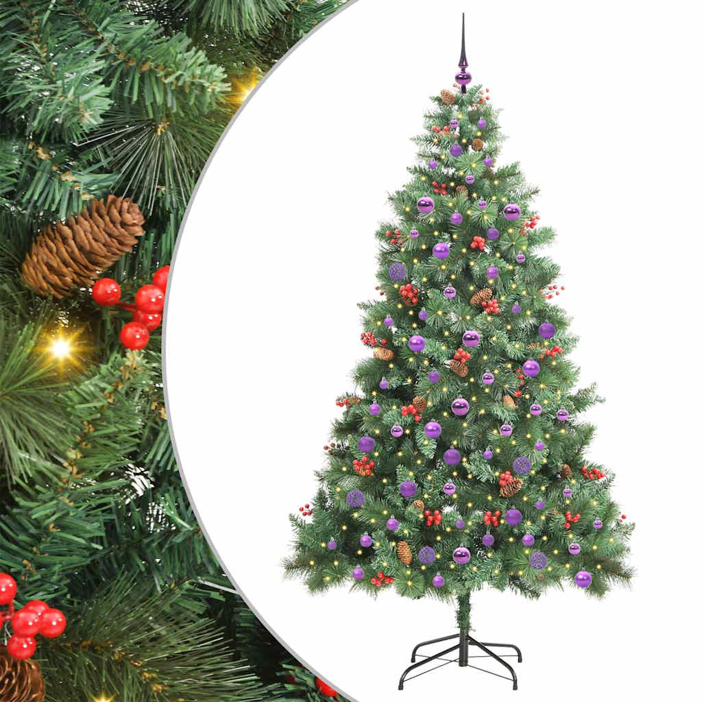 Albero di Natale artificiale 300 LED Bianco caldo PVC e Metallo