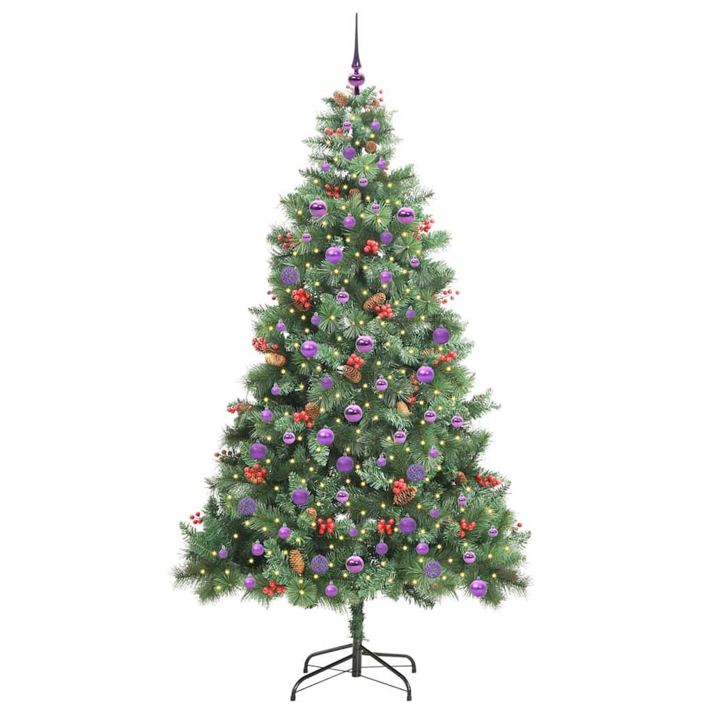 Albero di Natale artificiale 300 LED Bianco caldo PVC e Metallo