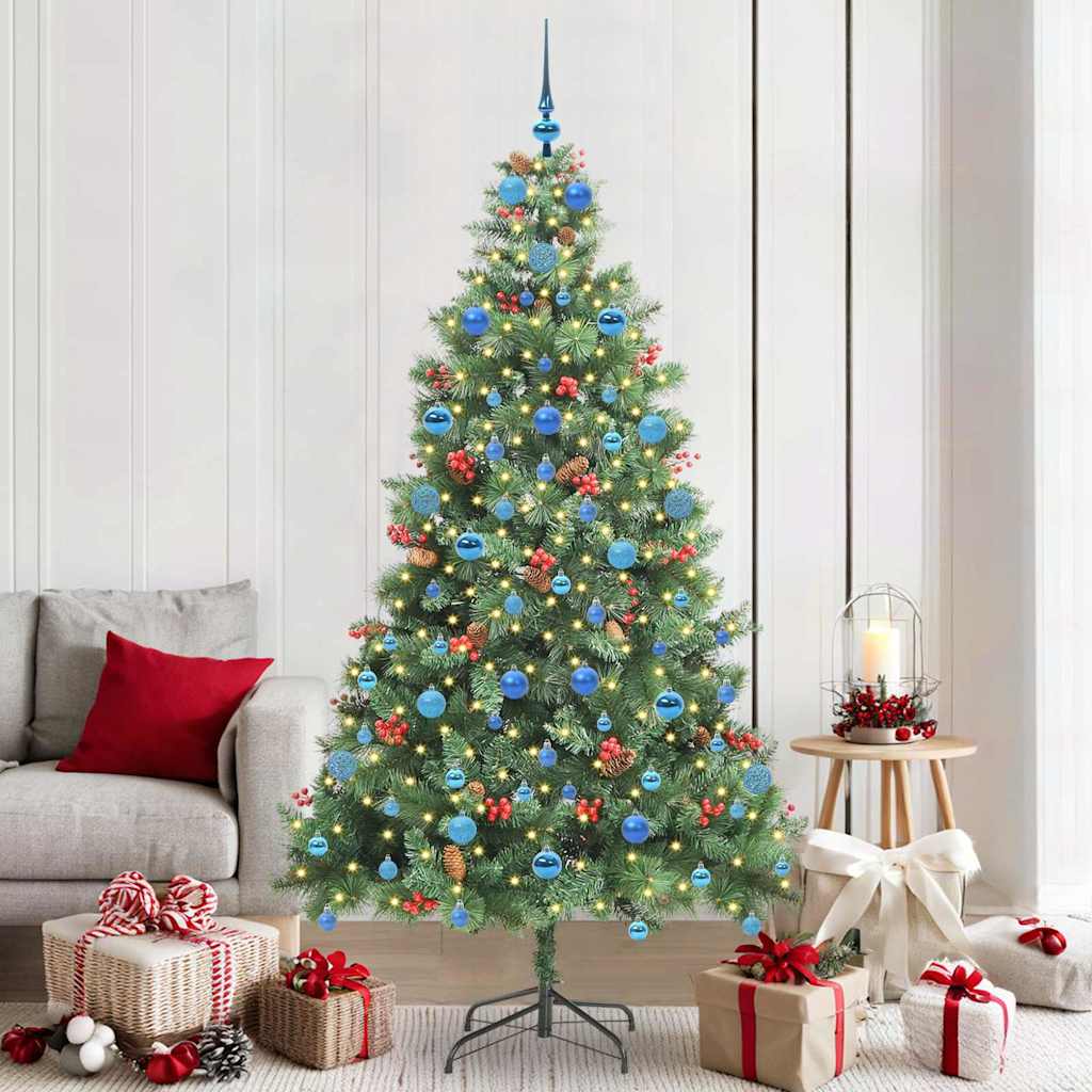 Albero di Natale artificiale 300 LED Bianco caldo PVC e Metallo