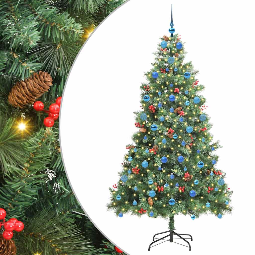 Albero di Natale artificiale 300 LED Bianco caldo PVC e Metallo