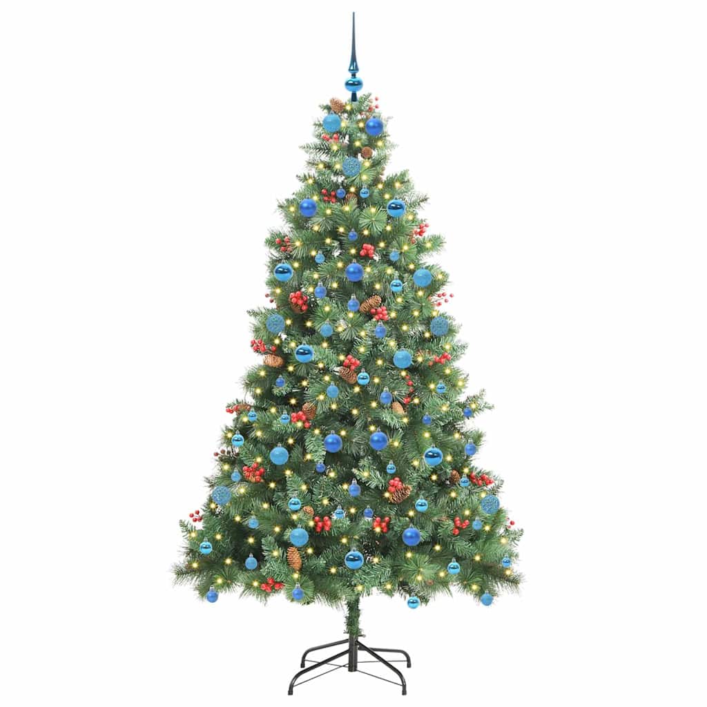 Albero di Natale artificiale 300 LED Bianco caldo PVC e Metallo